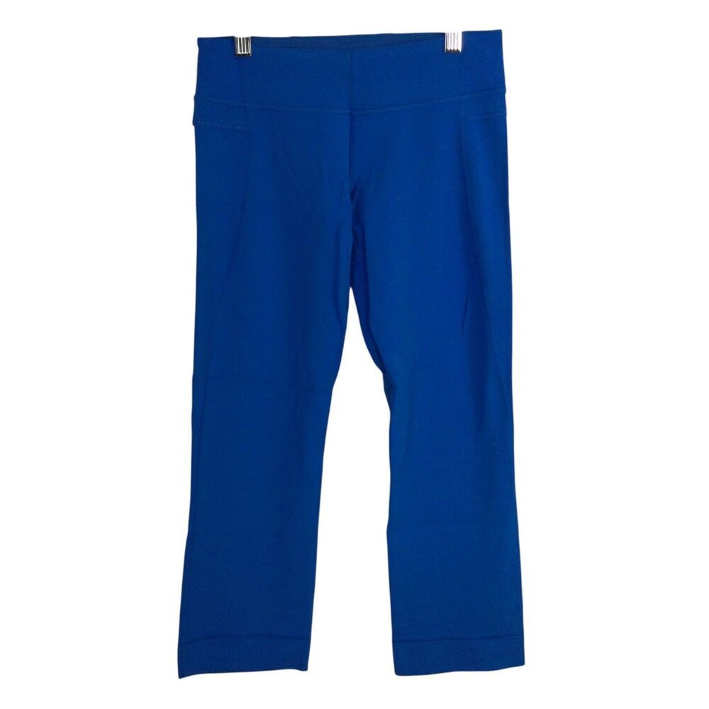 Lululemon Womens High-Rise Leggings Crop Straight Leg Elastic Waist Blue Size 4